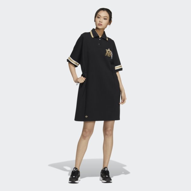 Vestido Polo Colegial Moderno Adidas Negro