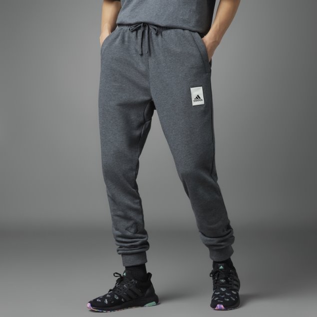 Adidas Joggers De Día De San Valentín Gris Oscuro Jaspeado