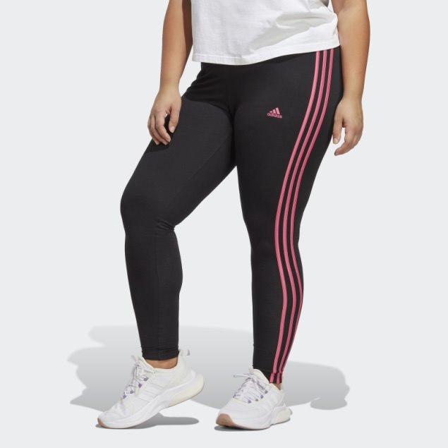 Leggings Adidas Essentials De 3 Rayas En Negro (talla Grande)