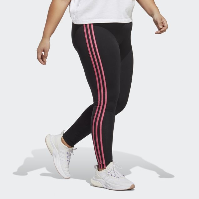 Leggings Adidas Essentials De 3 Rayas En Negro (talla Grande)
