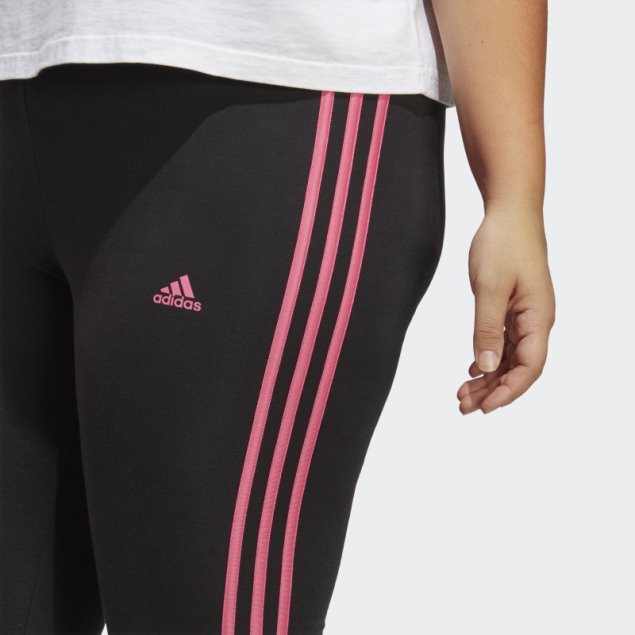 Leggings Adidas Essentials De 3 Rayas En Negro (talla Grande)