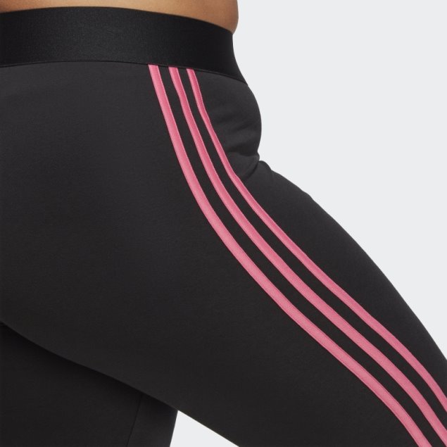 Leggings Adidas Essentials De 3 Rayas En Negro (talla Grande)