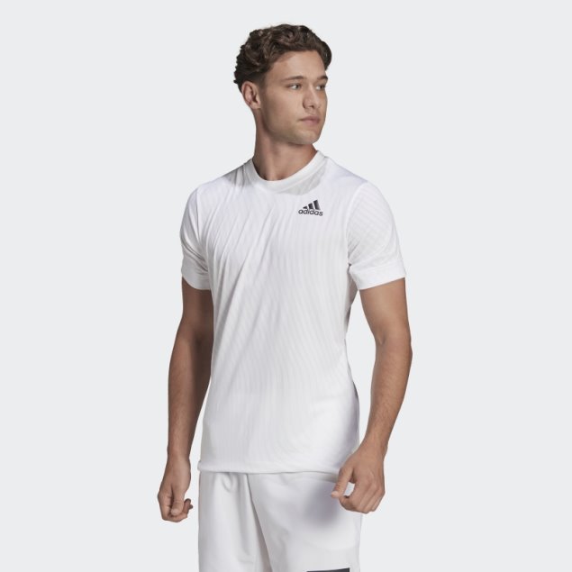 Elegante Camiseta De Tenis Freelift Blanco Adidas