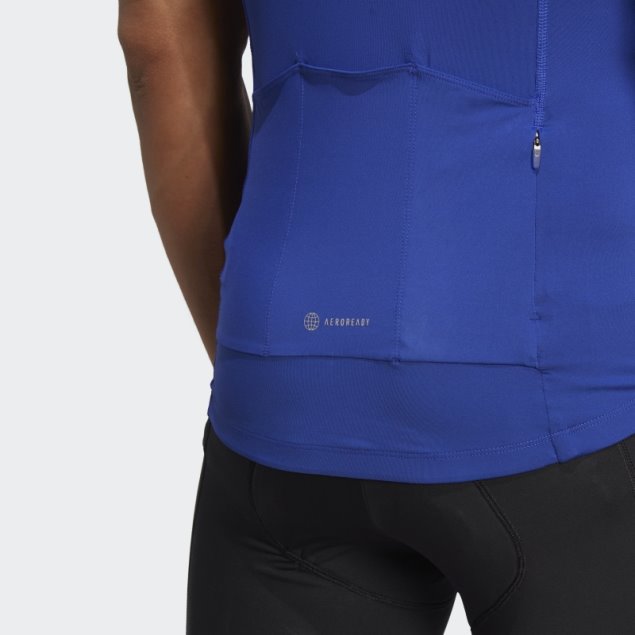 Maillot Ciclista Manga Corta Azul Adidas