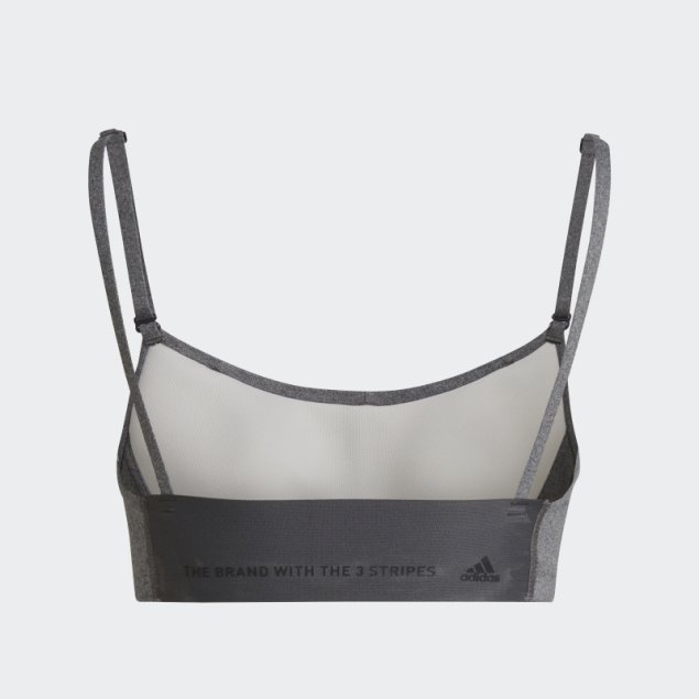 Sujetador De Sujeción Ligera Adidas Gris Oscuro Jaspeado Yoga Studio