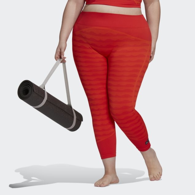 Adidas Marimekko Aeroknit 7/8 Leggings (talla Grande) Naranja