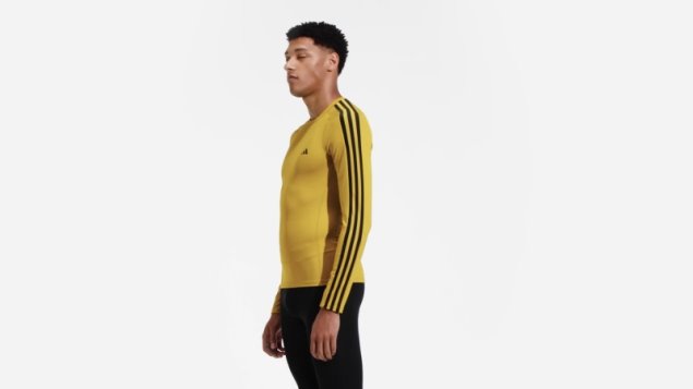 Camiseta De Entrenamiento De Manga Larga Con 3 Rayas Techfit De Adidas Verde Oliva