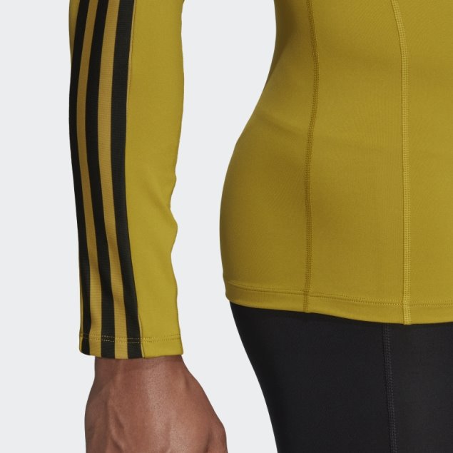 Camiseta De Entrenamiento De Manga Larga Con 3 Rayas Techfit De Adidas Verde Oliva