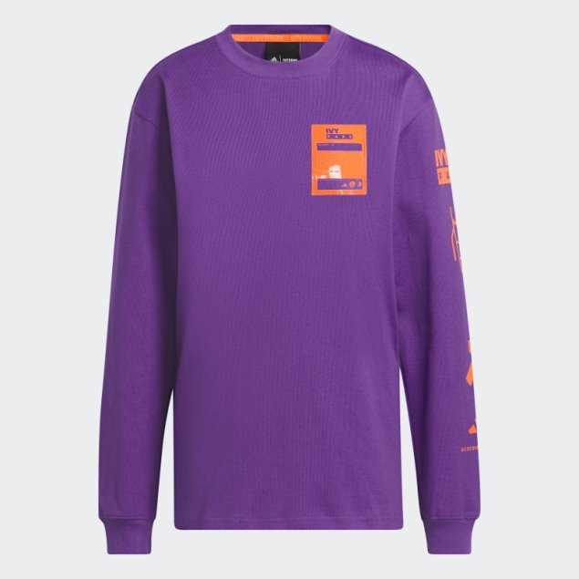 Camiseta Gráfica De Manga Larga Morada (todos Los Géneros) Adidas