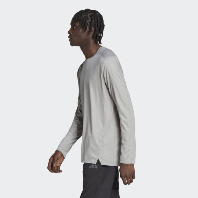 Top De Manga Larga Con Estampado De Pu De Entrenamiento Gris Sólido De Mgh Adidas