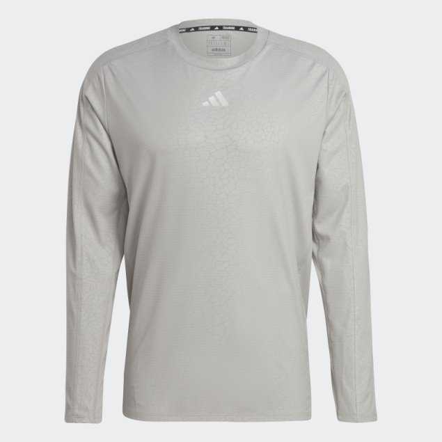 Top De Manga Larga Con Estampado De Pu De Entrenamiento Gris Sólido De Mgh Adidas