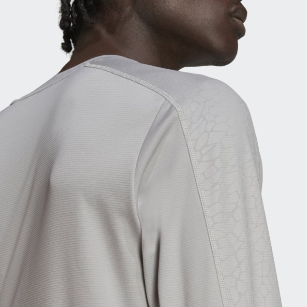 Top De Manga Larga Con Estampado De Pu De Entrenamiento Gris Sólido De Mgh Adidas