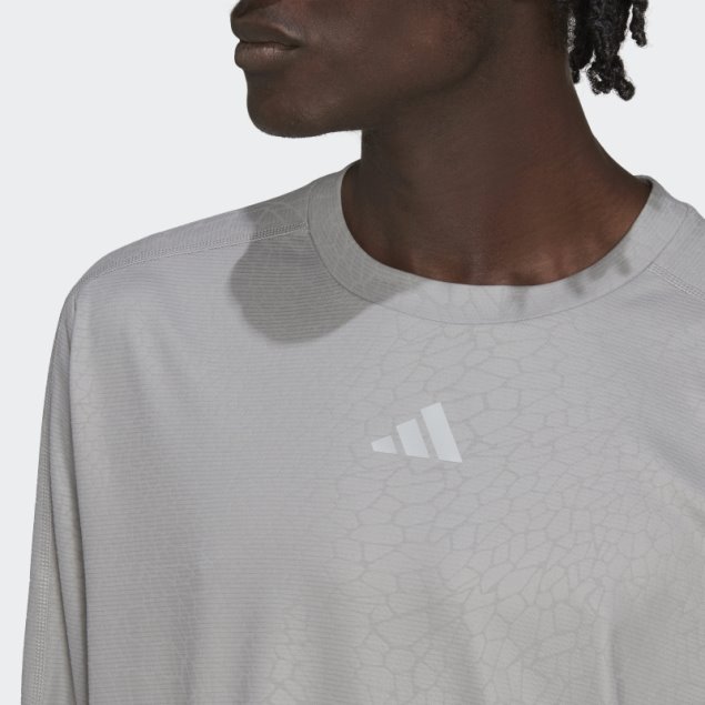 Top De Manga Larga Con Estampado De Pu De Entrenamiento Gris Sólido De Mgh Adidas