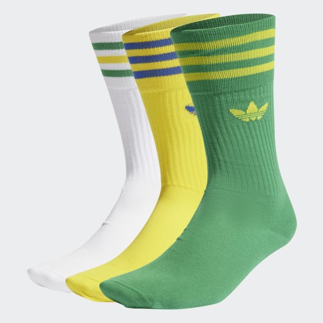Adidas Solid Crew Calcetines 3 Pares Verde