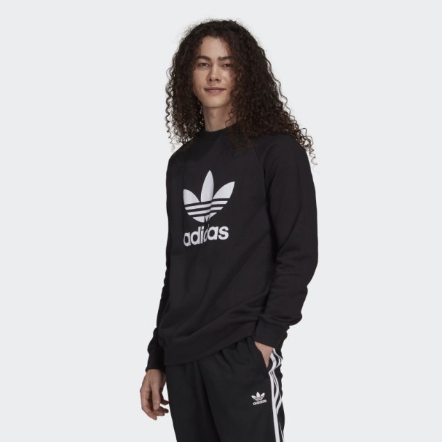 Sudadera Adidas Adicolor Classics Trefoil Cuello Redondo Blanco