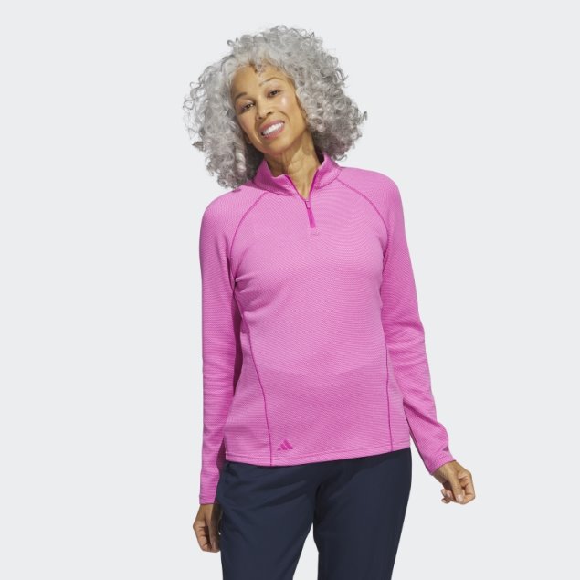 Jersey De Golf Con Cremallera 1/4 Fucsia Adidas