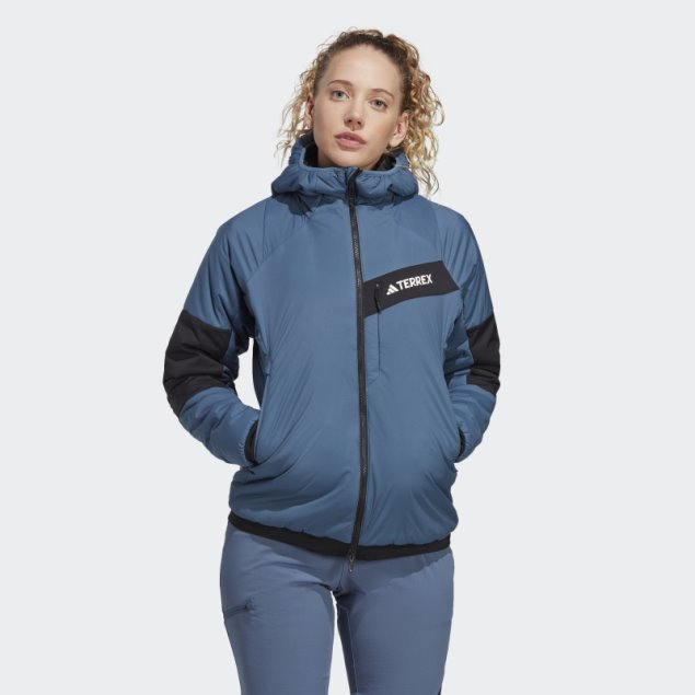 Chaqueta Con Capucha Steel Terrex Techrock Stretch Primaloft Adidas