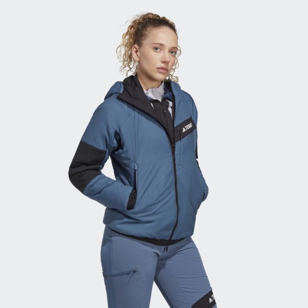Chaqueta Con Capucha Steel Terrex Techrock Stretch Primaloft Adidas