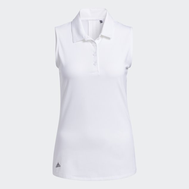 Camiseta Polo Adidas Ultimate365 Solid Sin Mangas Blanca
