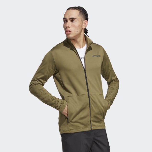 Chaqueta De Forro Polar Con Cremallera Completa Adidas Terrex Verde Oliva