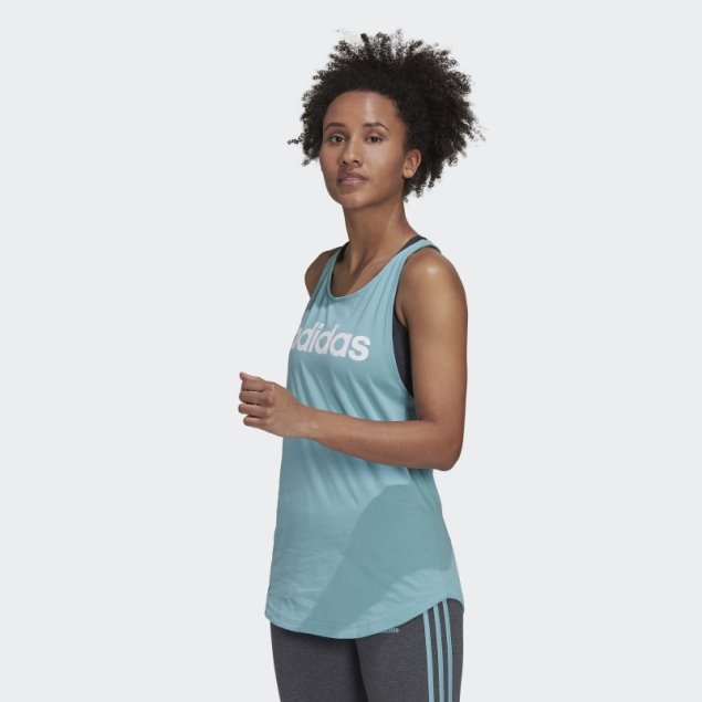 Camiseta Sin Mangas Adidas Mint Ton Essentials Con Logo Suelto