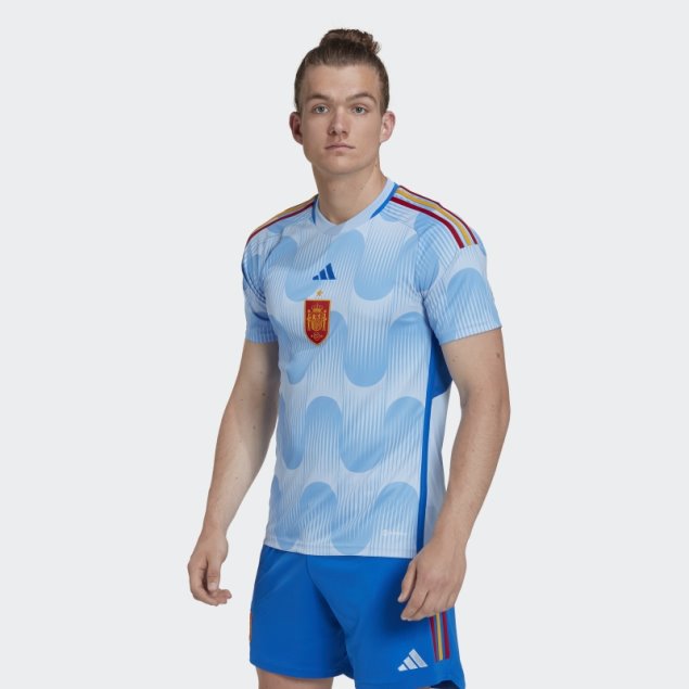 Camiseta Adidas España 22 Segunda Equipación Azul Brillo
