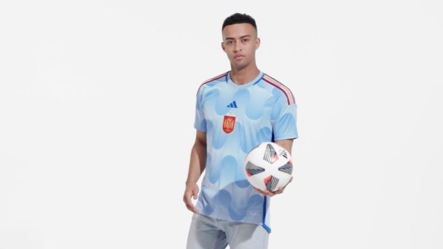 Camiseta Adidas España 22 Segunda Equipación Azul Brillo