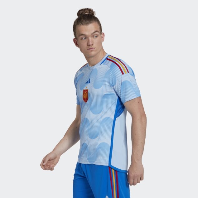 Camiseta Adidas España 22 Segunda Equipación Azul Brillo