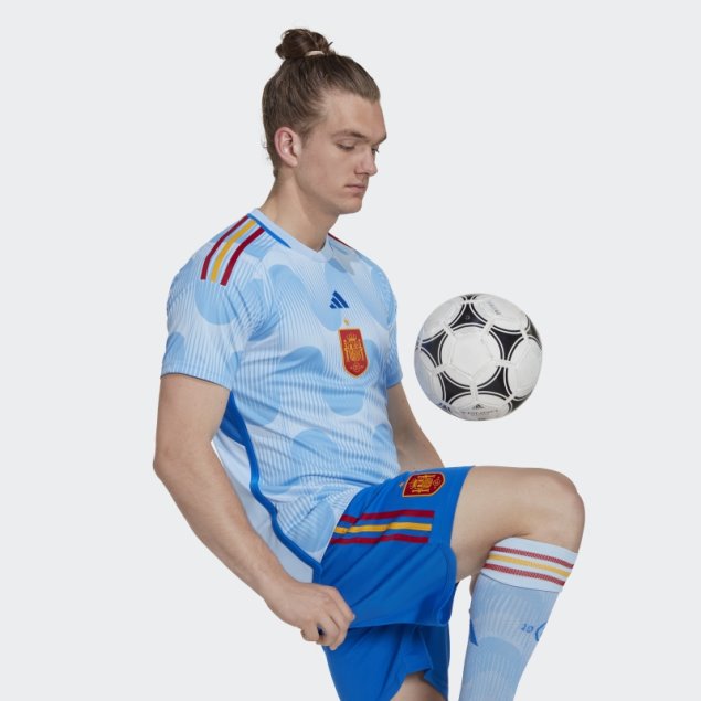 Camiseta Adidas España 22 Segunda Equipación Azul Brillo