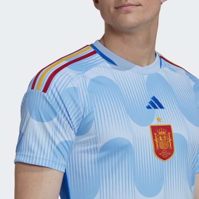 Camiseta Adidas España 22 Segunda Equipación Azul Brillo