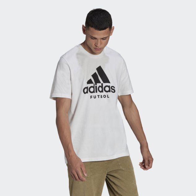 Camiseta Logo Futbol Adidas Blanca