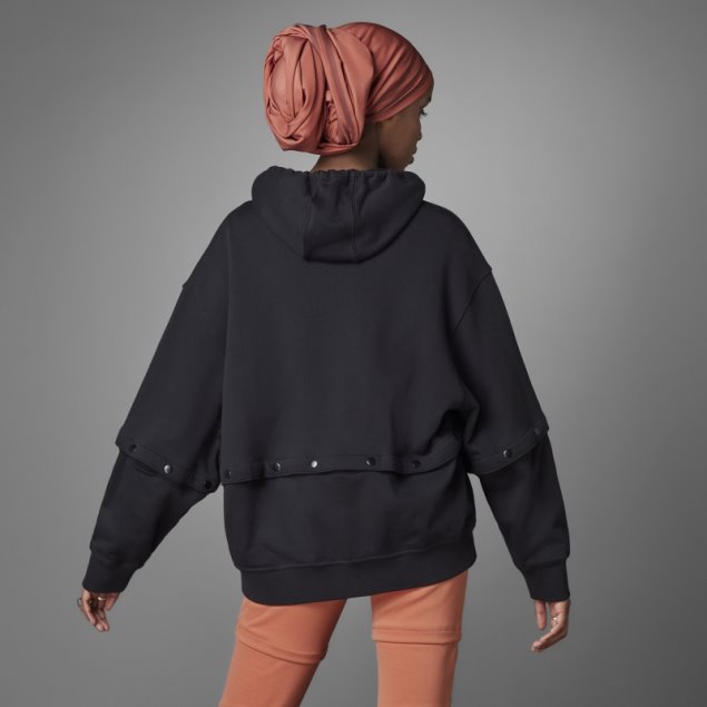 Adidas Sudadera Con Capucha Negra Always Original Con Botones A Presión