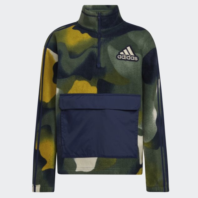 Sudadera Con Capucha De Forro Polar Verde óxido Con Media Cremallera Adidas