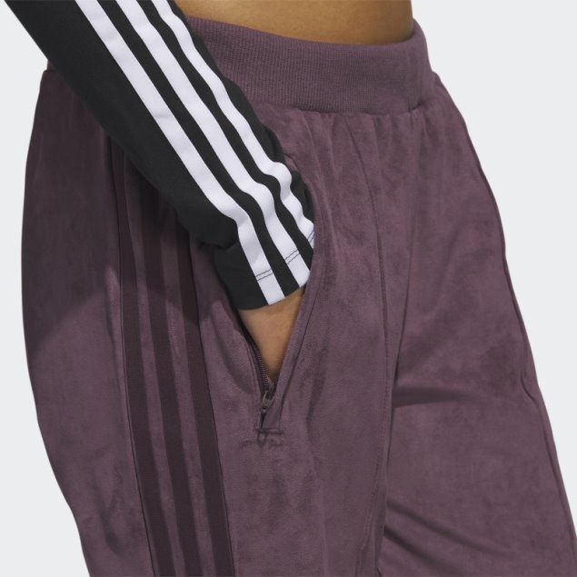Pantalón De Chándal De Ante Granate Adicolor Classics Adidas