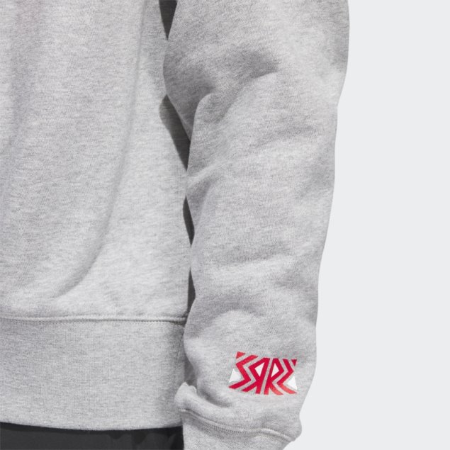 Adidas Sudadera Gris Medio Con Alas Rojas Vintage