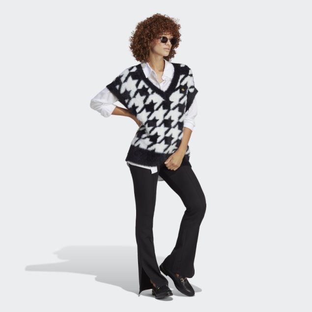 Chaleco Pata De Gallo Negro Adidas