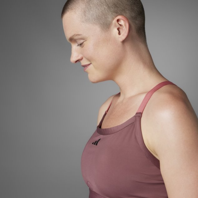 Sujetador De Sujeción Ligera Adidas Authentic Balance Yoga En Color Burdeos