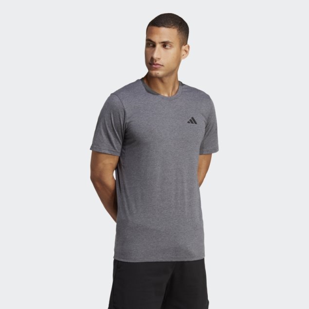 Adidas Camiseta De Entrenamiento Gris Oscuro Heather Train Essentials Feelready