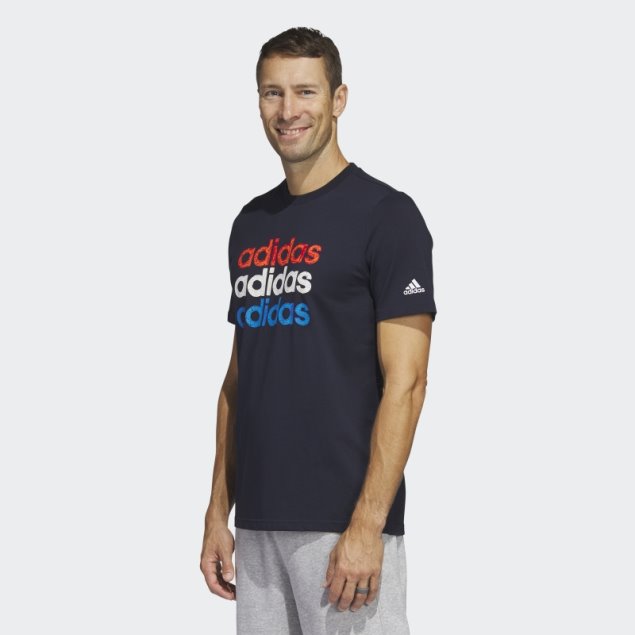 Camiseta Con Estampado De Ropa Deportiva Multilineal Adidas Ink (manga Corta)