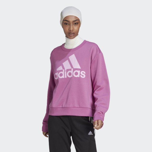 Adidas Essentials Logo Sudadera Suelta Lila