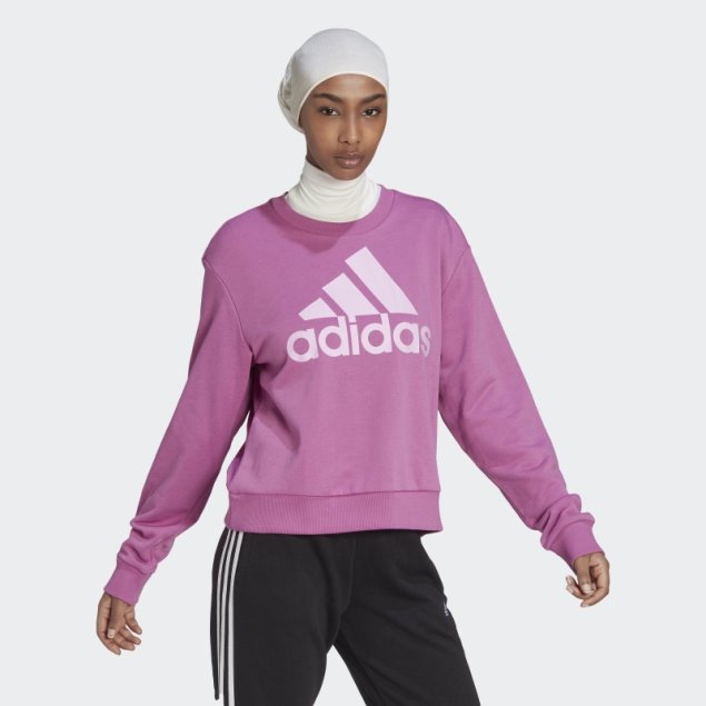 Adidas Essentials Logo Sudadera Suelta Lila