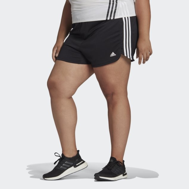 Adidas Pacer 3-stripes Knit Shorts Negros (talla Grande)