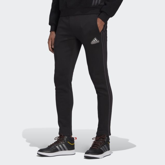 Joggers Negros De Forro Polar Essentials Holiday Pack De Adidas