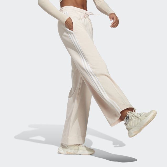 Pantalón Ancho Essentials De 3 Rayas French Terry Cuarzo Adidas