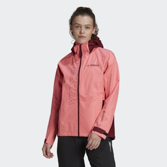 Chaqueta Impermeable Adidas Terrex Gore-tex Paclite Rojo ácido