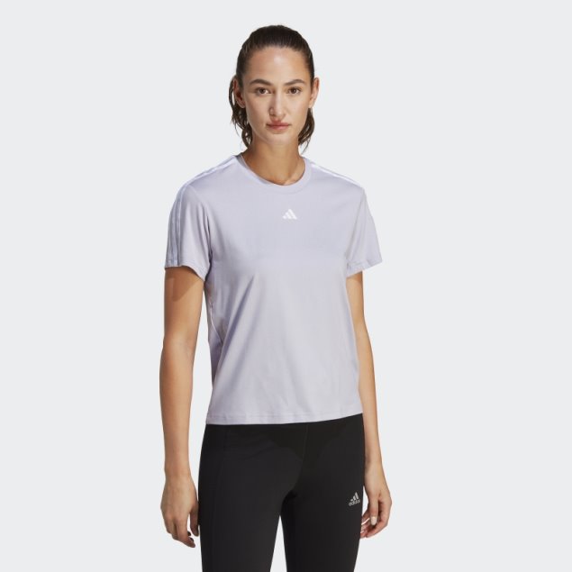 Camiseta Aeroready Train Essentials 3 Rayas Plata Amanecer Adidas