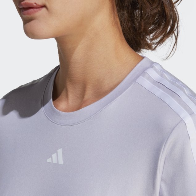 Camiseta Aeroready Train Essentials 3 Rayas Plata Amanecer Adidas