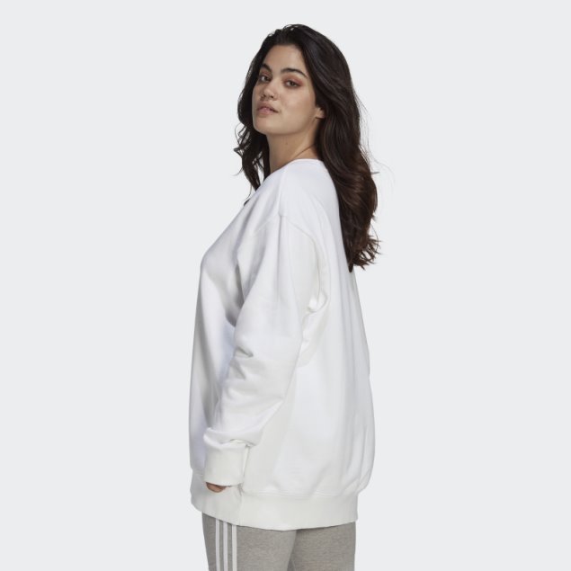 Sudadera Con Capucha Trefoil (tallas Grandes) Adidas Blanco