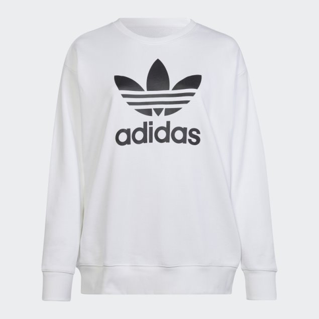Sudadera Con Capucha Trefoil (tallas Grandes) Adidas Blanco