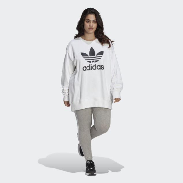 Sudadera Con Capucha Trefoil (tallas Grandes) Adidas Blanco